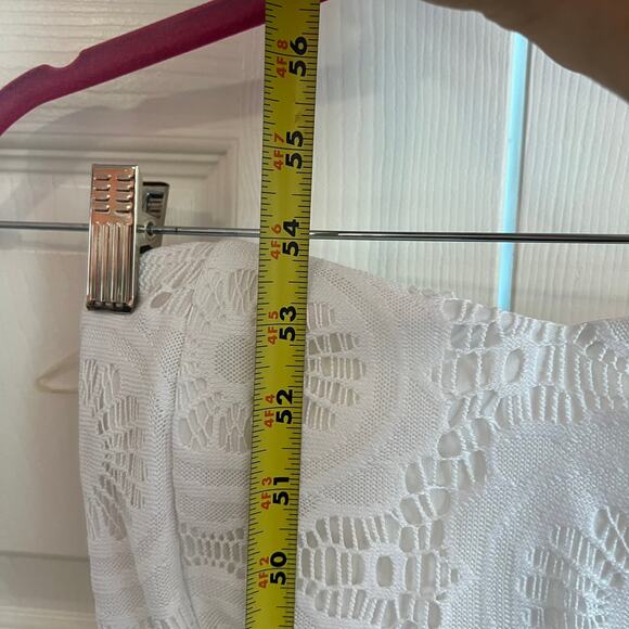 Windsor White Strapless Lace Overlay Maxi Dress Size S/M Padded Cups Stretchy - Picture 6 of 9